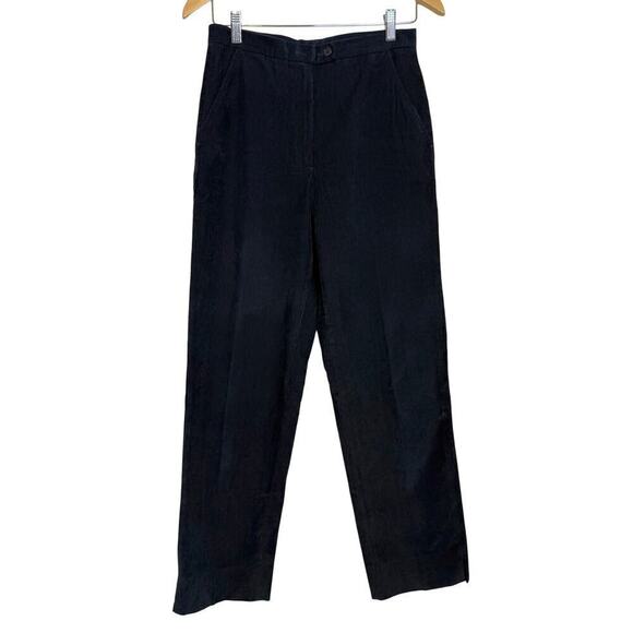 Faconnable Pants - Faconnable Women’s Black Corduroy Pants Straight Leg Classic Mid Rise Size 6